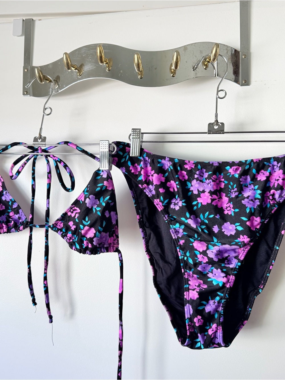 Mirror Palais Black Floral Print Triangle Bikini - Picture 2 of 5